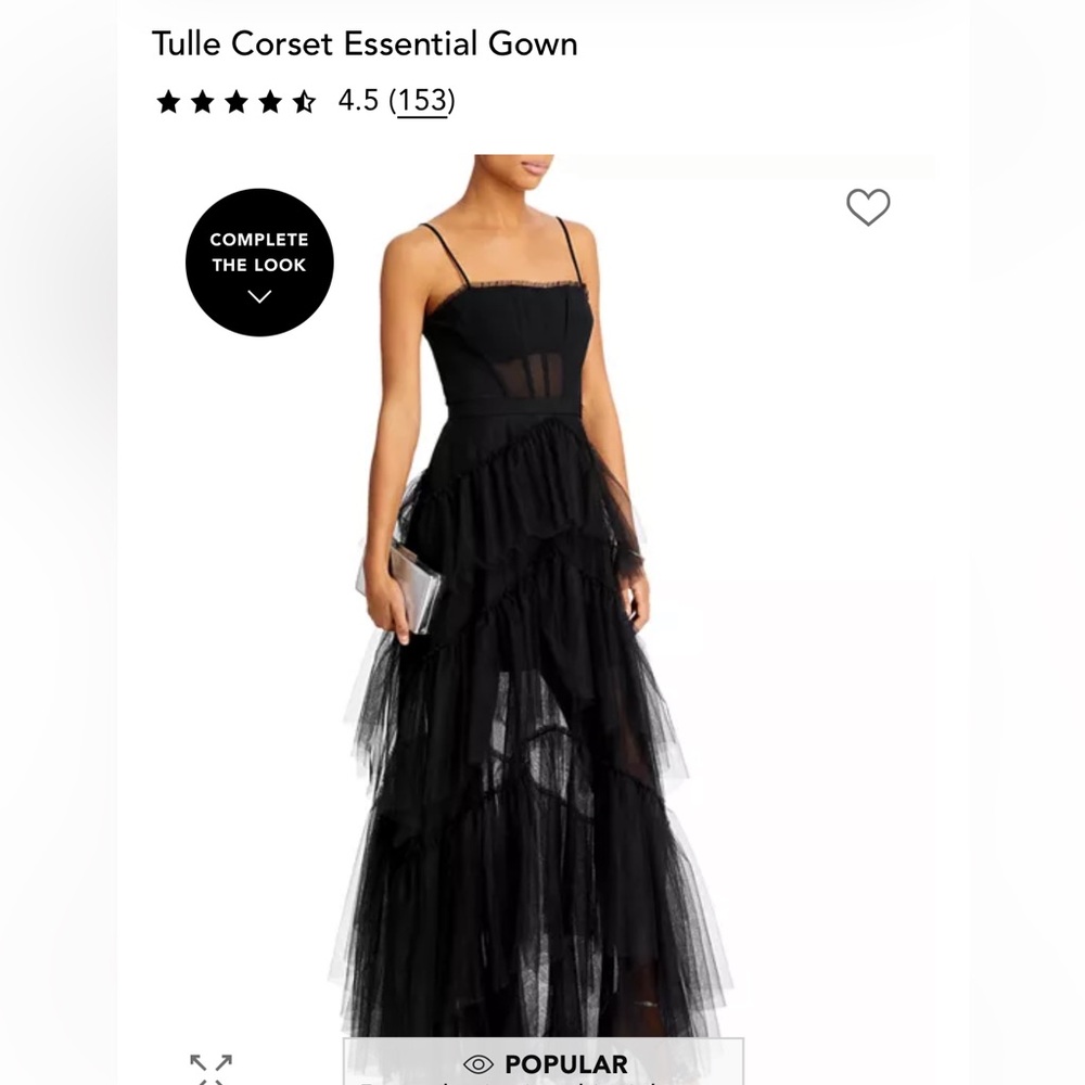 BCBG Tulle Corset Essential Gown Black Medium